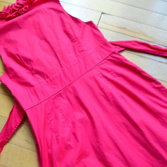 ELIZA J New York Size 14 Ruffle Chest Shift Dress Party Evening Wear Tie Waist - Picture 12 of 13